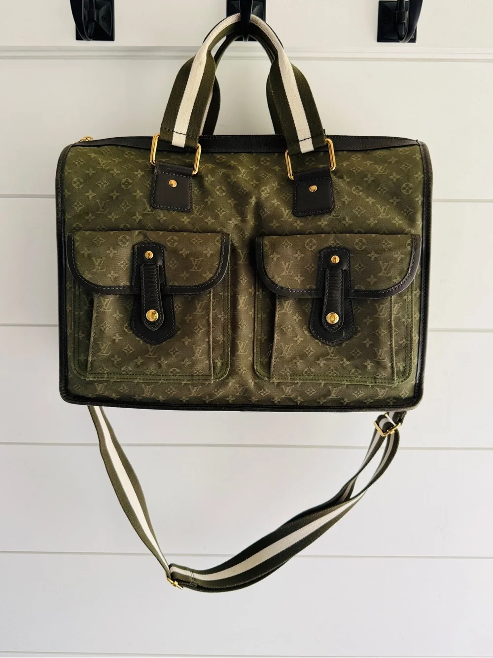 Louis Vuitton Olive Green Monogram Canvas Mini Lin Mary Kate Briefcase